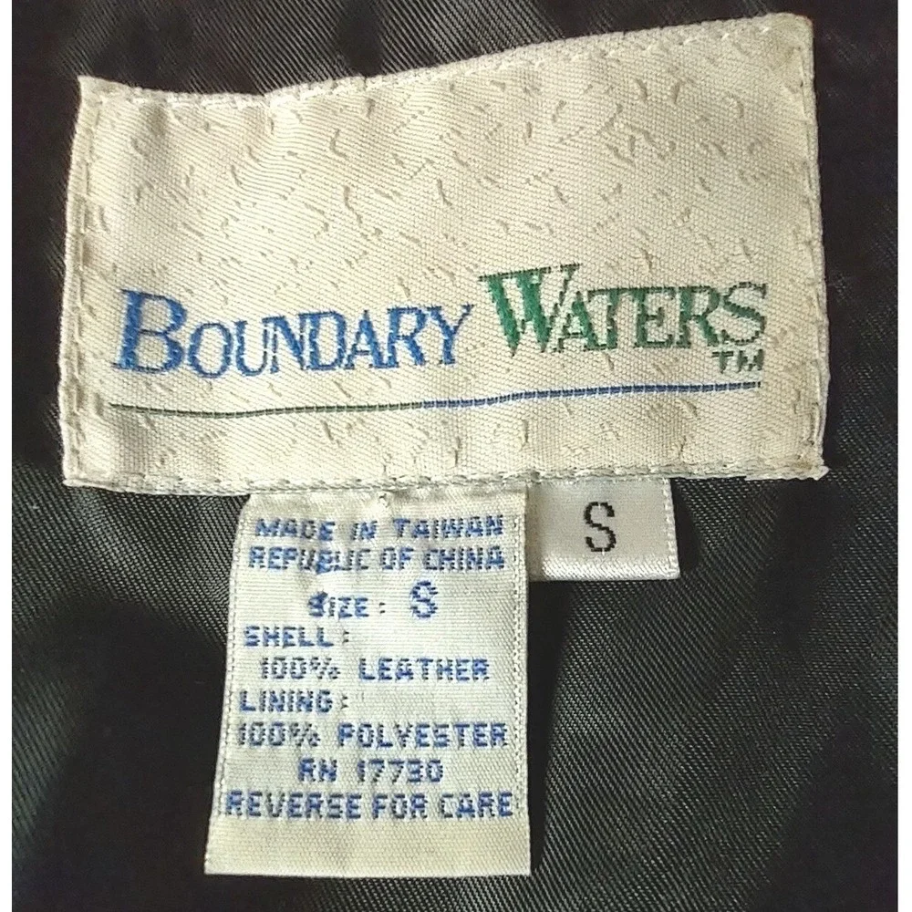 Boundary Waters Leather Coat S Mens Vintage Grunge Edgy Streetwear Black Jacket